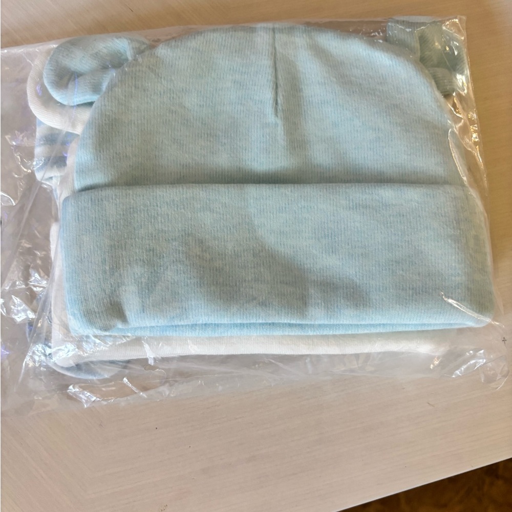 Baby Boy Newborn Bear Ear Caps Set - Picture 8 of 8